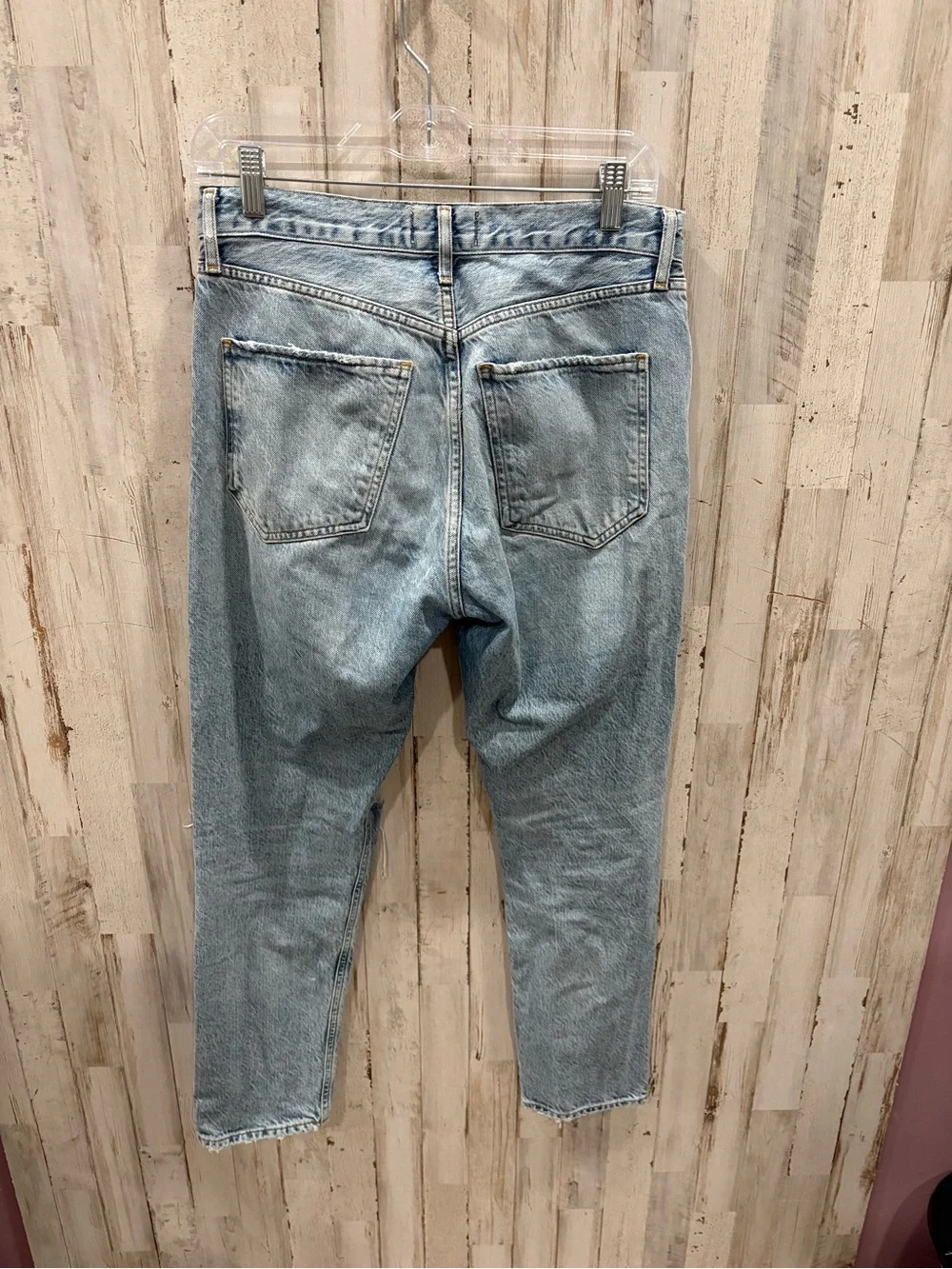 AGOLDE Jamie Classic High Rise Straight Leg Jeans Size 26 Light Wash Distressed